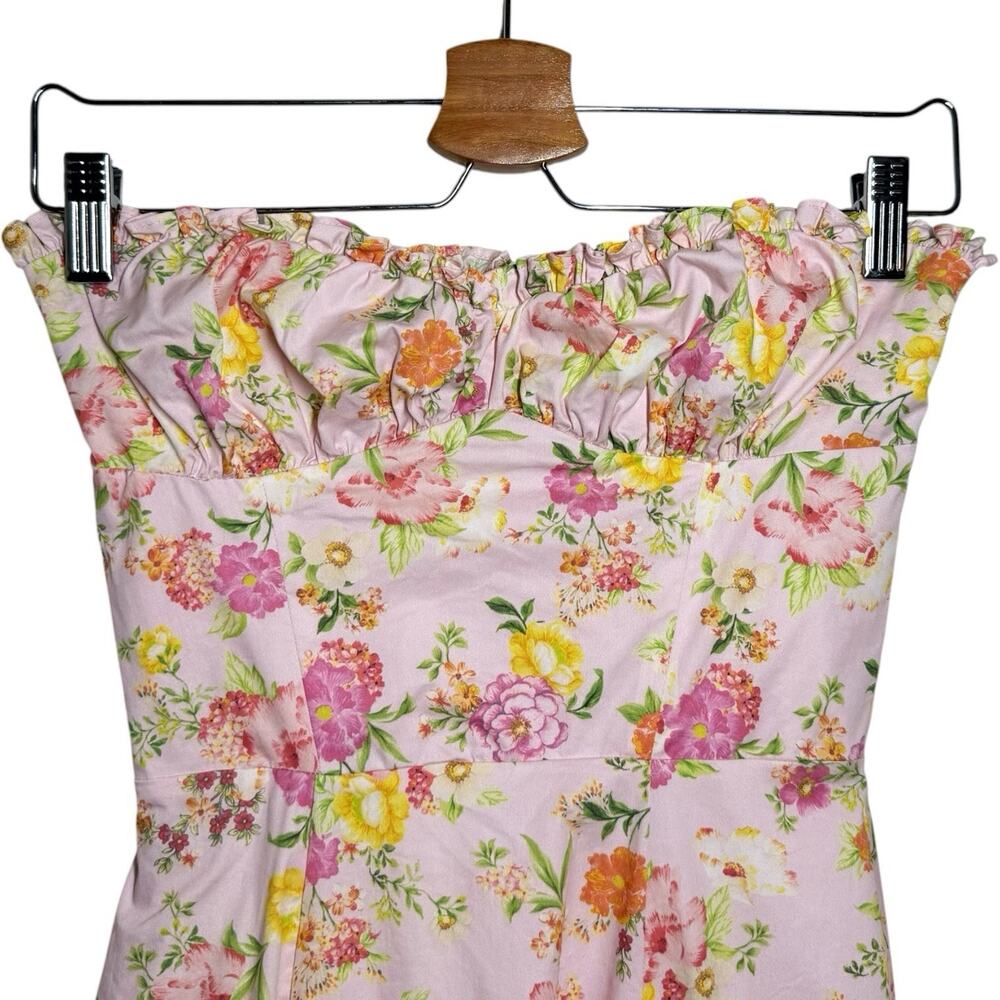 House Of CB Light Pink 2 Piece Floral Corset Clarabelle Midi Sun Dress XS - Picture 9 of 16